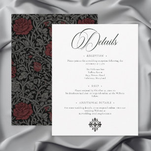 Elegant Vintage Gothic Moody Botanical Wedding Enclosure Card
