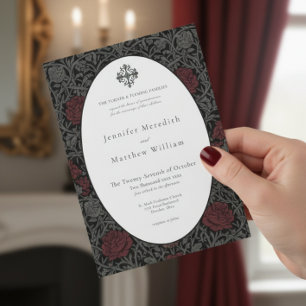 Elegant Vintage Gothic Moody Botanical Wedding Invitation