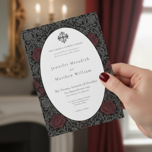 Elegant Vintage Gothic Moody Botanical Wedding Invitation (Elegant Vintage Gothic Moody Botanical Wedding Invitation)