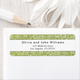 Elegant Vintage Green Botanical Return Address Label