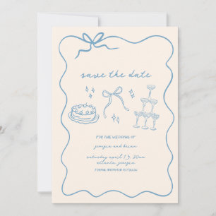 Elegant Vintage Hand Drawn Save The Date Holiday Card