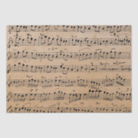 Elegant Vintage Handwrite Sheet Music Notes Kraft
