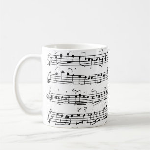 Elegant Vintage Handwritten Sheet Music Notes  Coffee Mug