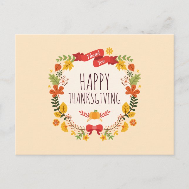 Elegant Vintage Happy Thanksgiving | Postcard (Front)