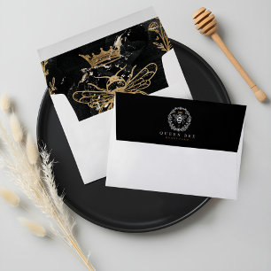 Elegant Vintage Honey Queen Bee Black & White Envelope