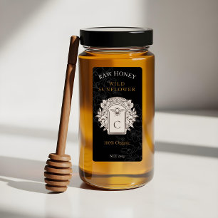 Elegant Vintage Honey Queen Bee Honey Jar Label