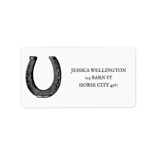 Elegant Vintage Horse Shoe Equestrian  Label