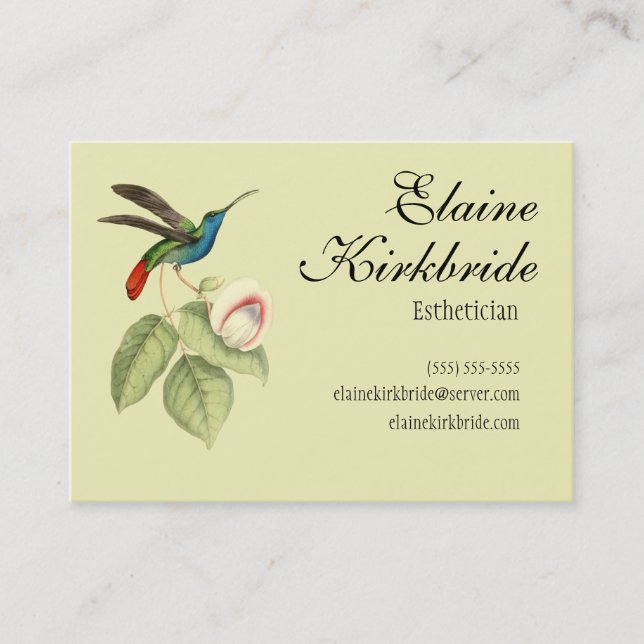 Elegant Vintage Hummingbird Salon Appointment (Front)