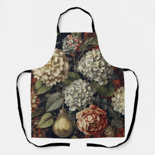 Elegant vintage Hydrangea Floral Pattern Apron