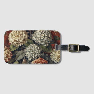 Elegant vintage Hydrangea Floral Pattern Luggage Tag