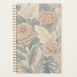 Elegant vintage-inspired floral soft delicate planner