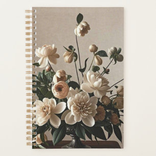 Elegant vintage-inspired floral soft delicate  planner