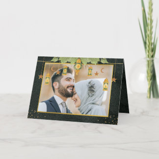 Elegant Vintage Islamic Eid Mubarak Photo Card