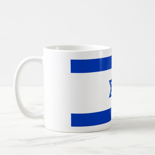 Elegant Vintage Israeli Flag Coffee Mug (Left)