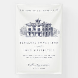 Elegant Vintage Italian Villa Destination Wedding Banner