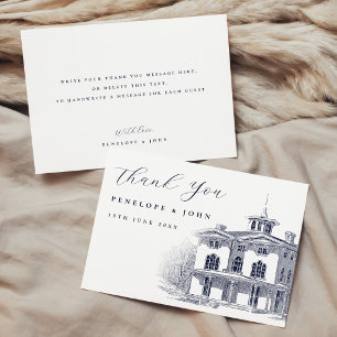 Elegant Vintage Italian Villa Destination Wedding Thank You Card