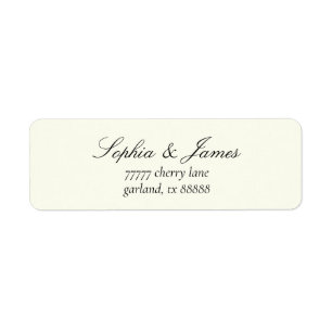 Elegant Vintage Ivory Black Wedding Return Address Label