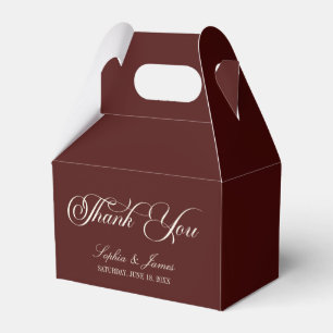 Elegant Vintage Ivory Dark Burgundy Wedding Favour Box