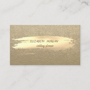 Elegant Vintage ,Kraft,Gold Confetti, Brush Stroke Business Card