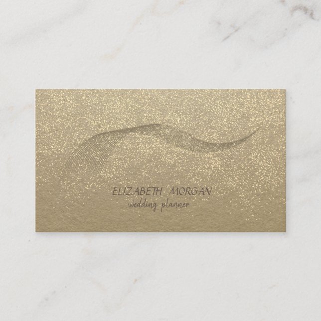 Elegant Vintage ,Kraft,Gold Confetti Business Card (Front)