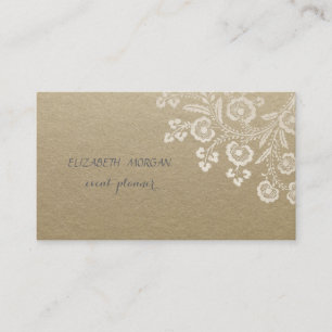 Elegant Vintage ,Kraft,Lace Business Card