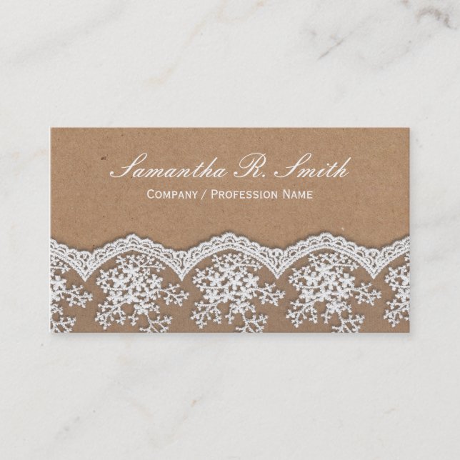 Elegant Vintage Lace Business Card (Front)
