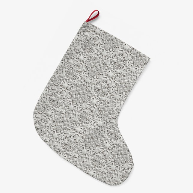Elegant Vintage Lace Large Christmas Stocking (Front (Hanging))