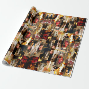 Elegant Vintage Ladies Collage Wrapping Paper