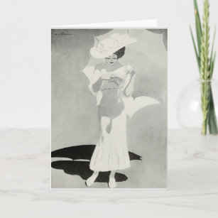 Elegant Vintage Lady in Big White Hat Card