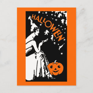 Elegant Vintage Lady with Mask Postcard