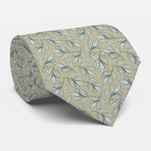 Elegant Vintage Leaves Necktie