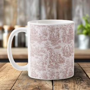Elegant vintage light brown toile de jouy  coffee mug