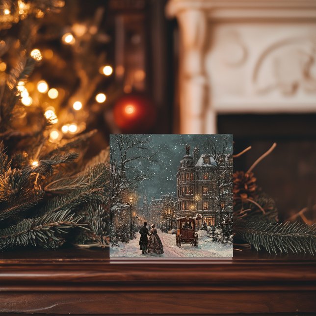 Elegant Vintage London Christmas Holiday Card (Creator Uploaded)