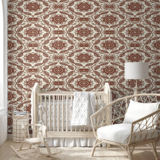Elegant Vintage Lotus Mandala Floral Pattern Wallpaper