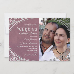 Elegant Vintage Luxury Purple Wedding Invitation