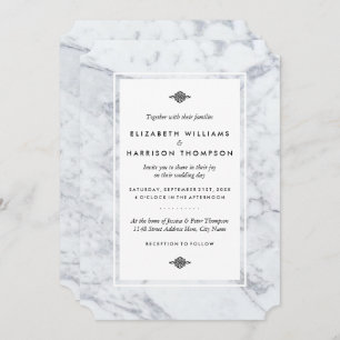 Elegant Vintage Marble Wedding Invitation