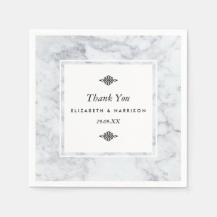 Elegant Vintage Marble Wedding Napkin