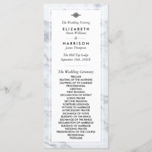 Elegant Vintage Marble Wedding Program