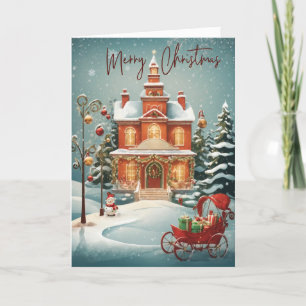 Elegant Vintage Merry Christmas Holiday Card 