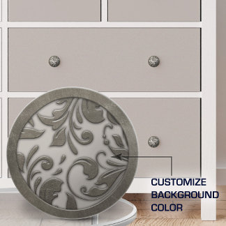 Elegant Vintage Metal Scrollwork Ceramic Knob