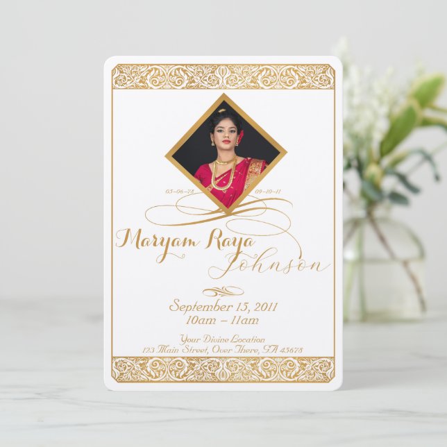 Elegant Vintage Minimalistic Funeral Program (Standing Front)