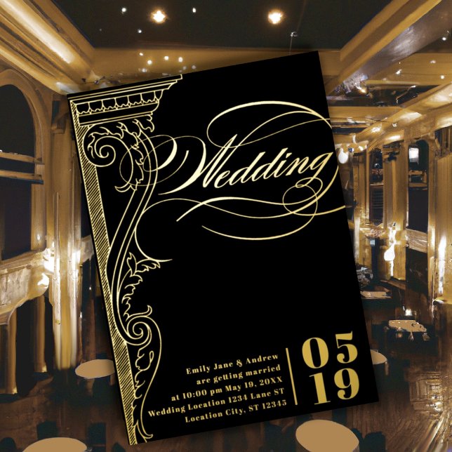 Elegant Vintage Modern Gold Column Wedding  (Creator Uploaded)