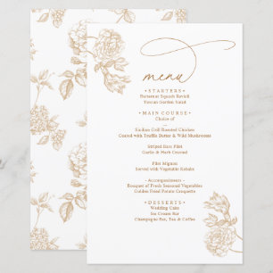 Elegant Vintage Modern Gold Script Wedding Menus