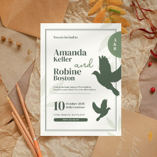 Elegant Vintage Modern Wedding Invitation