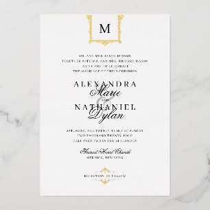 Elegant Vintage Monogram Black and White Wedding I