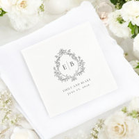 Elegant Vintage Monogram Crest Wedding Logo 