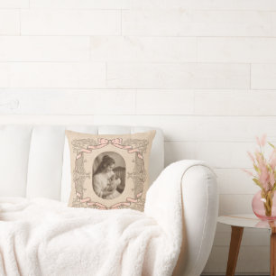 Elegant Vintage Mother & Child Frame Photo Cushion