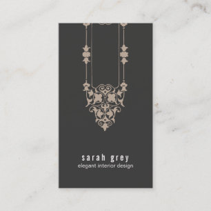 Elegant Vintage Motif Black Business Card