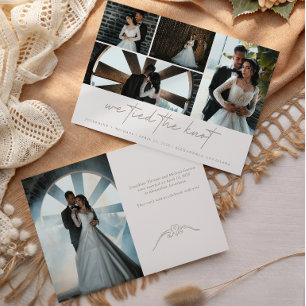 Elegant Vintage Multi Photo Wedding Announcement