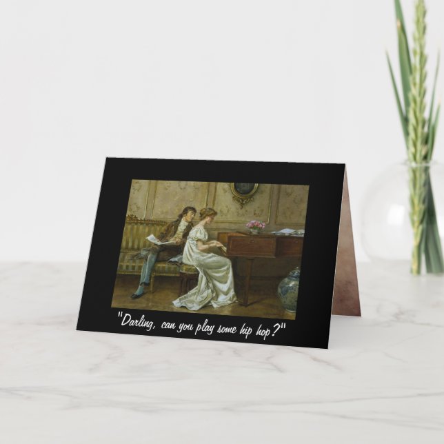 Elegant Vintage Music Birthday Humour Card (Front)